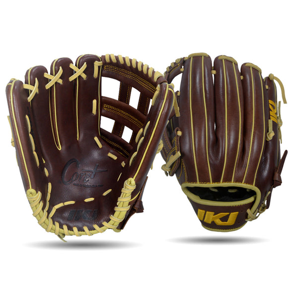IKJ Core+ Series 12.75 INCH Double Welt Model OUTFIELD Baseball Glove in Dark Brown for LEFT-HANDED Thrower