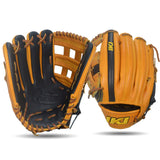 IKJ Core+ Series 12.75 INCH Double Welt Model OUTFIELD Baseball Glove in Black and Harvest for LEFT-HANDED Thrower