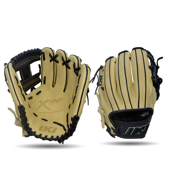 IKJ Xpro Series 11.5 INCH Double Welt Model INFIELD Baseball Glove in Straw and Black for RIGHT-HANDED Thrower