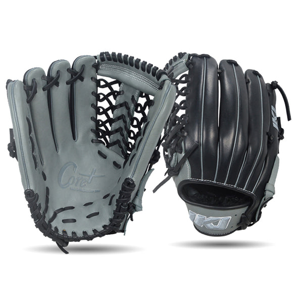 IKJ Core+ Series 12.75 INCH Single Welt Model OUTFIELD Baseball Glove in Gray and Black for LEFT-HANDED Thrower