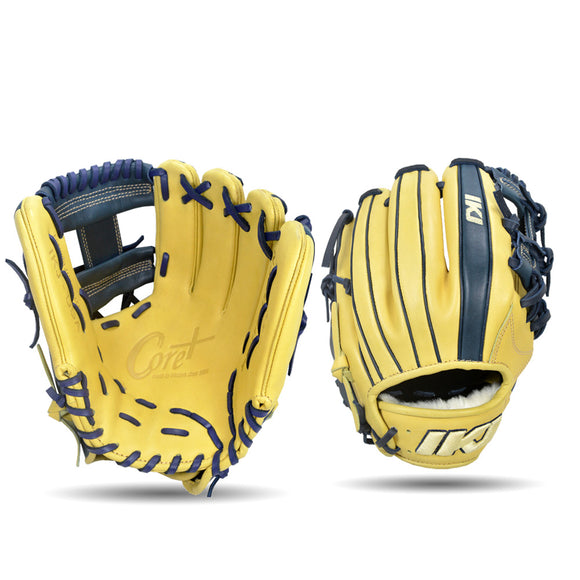 IKJ Core+ Series 11.5 INCH Double Welt Model INFIELD Baseball Glove in Camel and Navy for RIGHT-HANDED Thrower