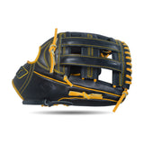 IKJ Xpro Series 12.75 INCH Double Welt Model OUTFIELD Baseball Glove in Black and Harvest for RIGHT-HANDED Thrower