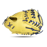 IKJ Core+ Series 33.5 INCH Open Back Model CATCHER'S Baseball Mitt in Came and Navy for RIGHT-HAND Thrower