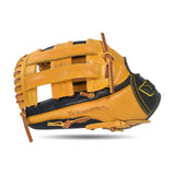 IKJ Core+ Series 12.75 INCH Double Welt Model OUTFIELD Baseball Glove in Horween Tan and Black for LEFT-HANDED Thrower
