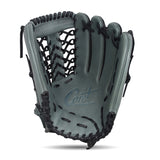 IKJ Core+ Series 12.75 INCH Single Welt Model OUTFIELD Baseball Glove in Gray and Black for RIGHT-HANDED Thrower