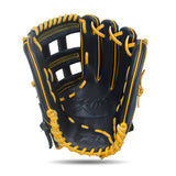 IKJ Xpro Series 12.75 INCH Double Welt Model OUTFIELD Baseball Glove in Black and Harvest for RIGHT-HANDED Thrower