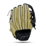 IKJ Xpro Series 12.75 INCH Double Welt Model OUTFIELD Baseball Glove in Straw and Black for RIGHT-HANDED Thrower
