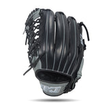 IKJ Core+ Series 12.75 INCH Single Welt Model OUTFIELD Baseball Glove in Gray and Black for LEFT-HANDED Thrower