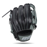 IKJ Core+ Series 12.75 INCH Single Welt Model OUTFIELD Baseball Glove in Gray and Black for RIGHT-HANDED Thrower